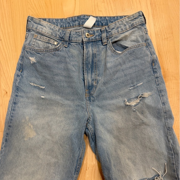H&M Light Blue Distressed Wide-Leg Jeans - Picture 3 of 5